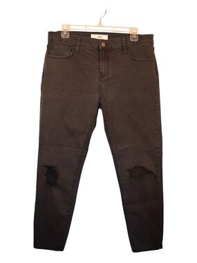 Vans Women's Black Skinny Jeans with Knee Rips